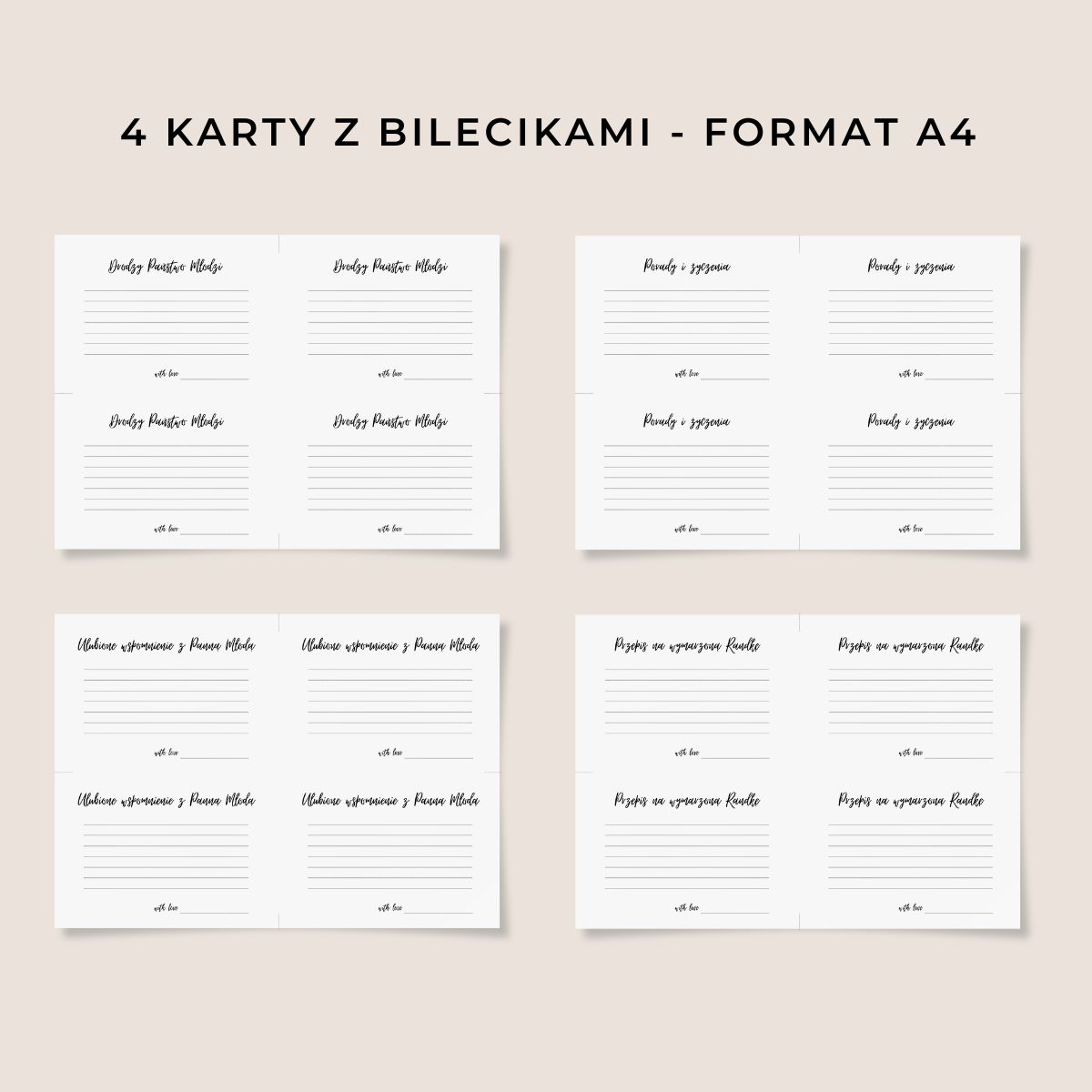 Bileciki na wieczór panieński – PDF i Canva