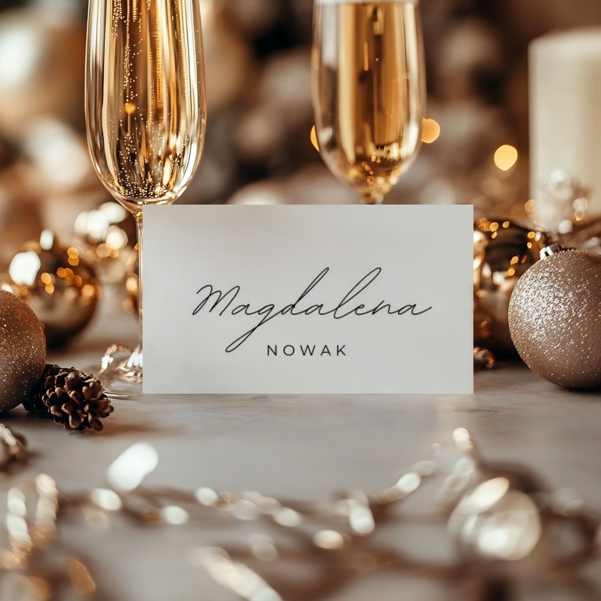 Eleganckie winietki na wesele – szablon Canva