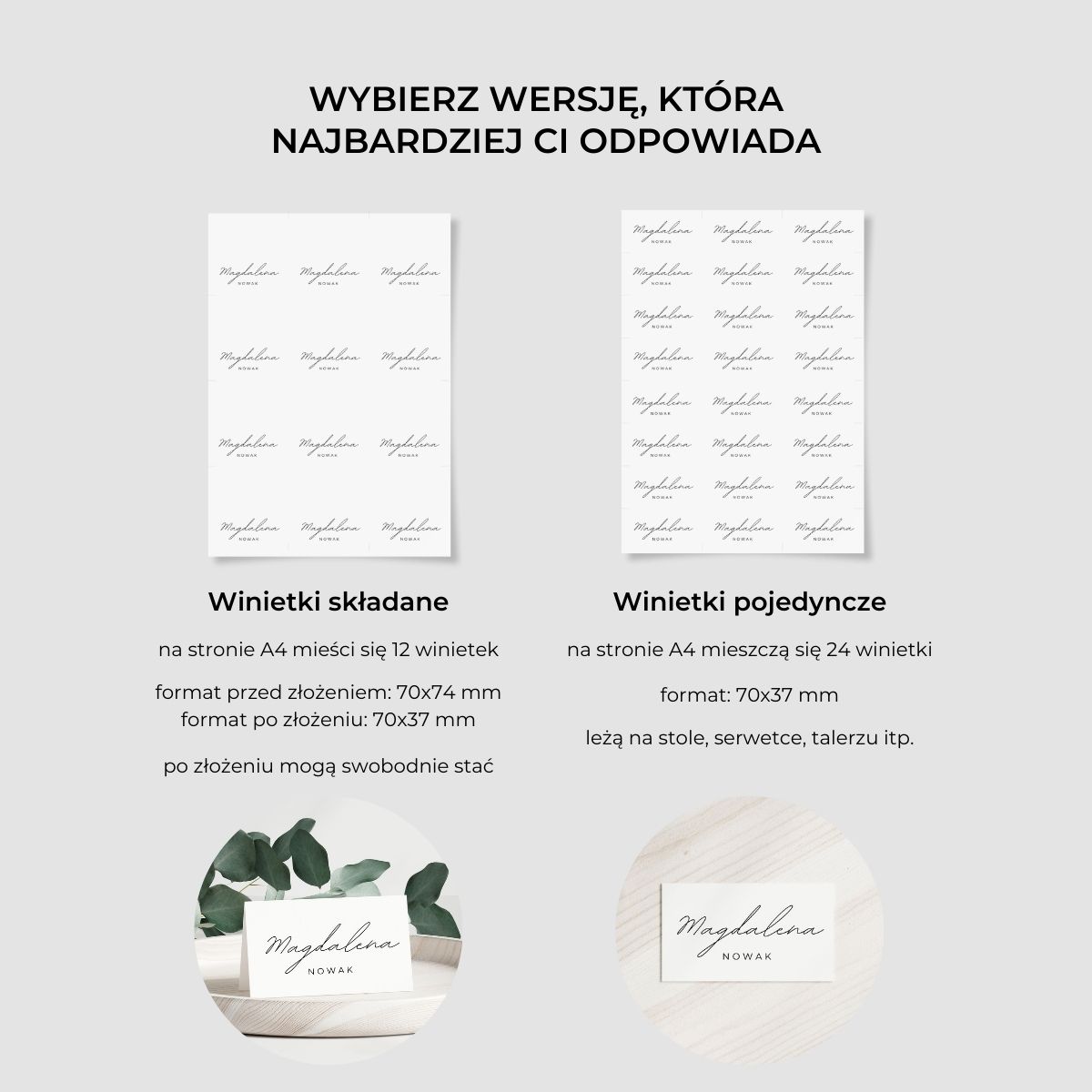 Winietka weselna – elegancki szablon PDF i Canva