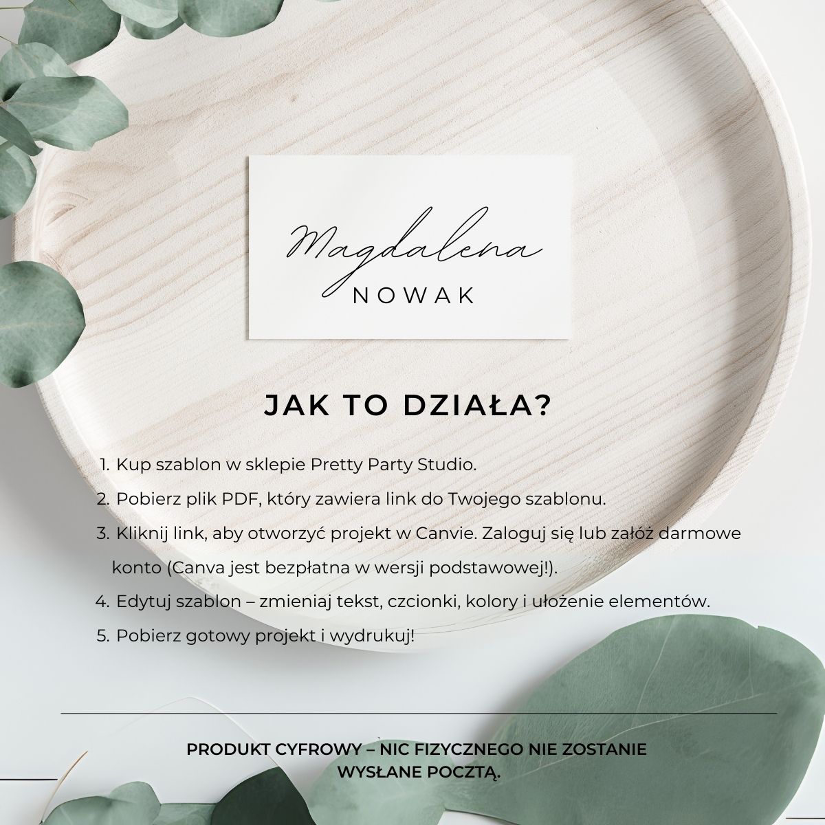 Instrukcja edycji szablonu winietki w Canva