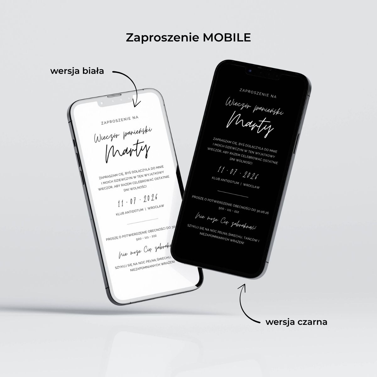 Zaproszenie na Wieczór Panieński MINIMALIST | Szablon Canva | Do druku A6 + Cyfrowa 1080x1920 - obrazek 4