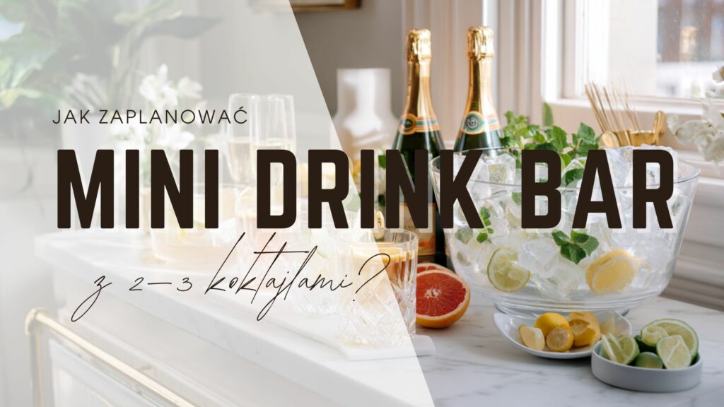 Mini drink bar z 2–3 flagowymi koktajlami na wesele – eleganckie signature drinks.