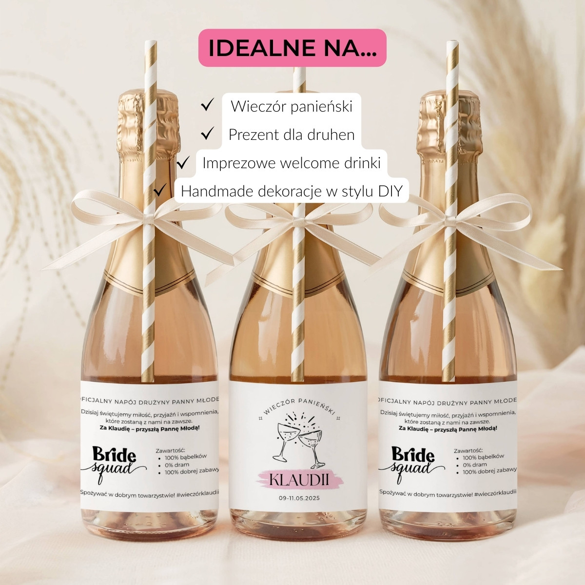 Etykieta na mini prosecco – idealna na wieczór panieński, prezent dla druhen lub drink powitalny