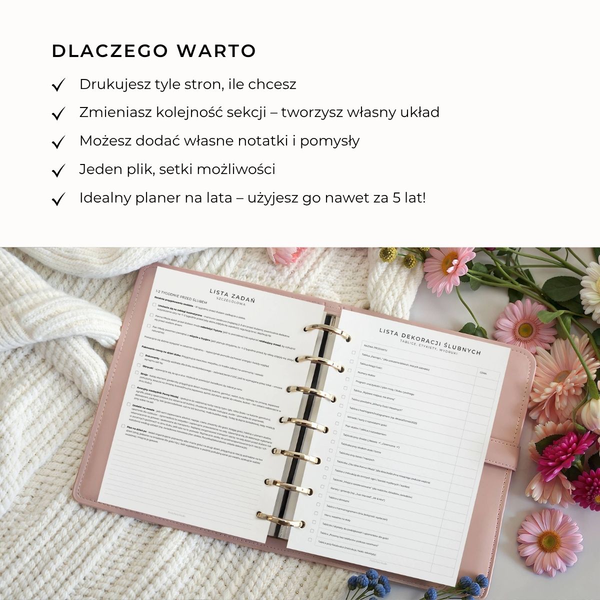 Planer ślubny do druku – elastyczny PDF, który możesz personalizować