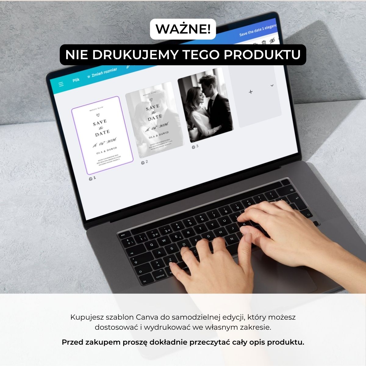 Informacja o charakterze produktu: szablon Canva do samodzielnej edycji, brak wysyłki fizycznej.