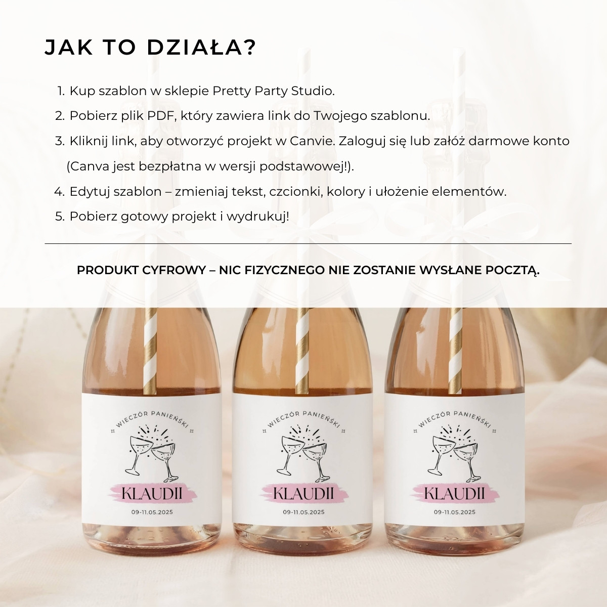 Instrukcja korzystania z szablonu etykiety Canva – krok po kroku