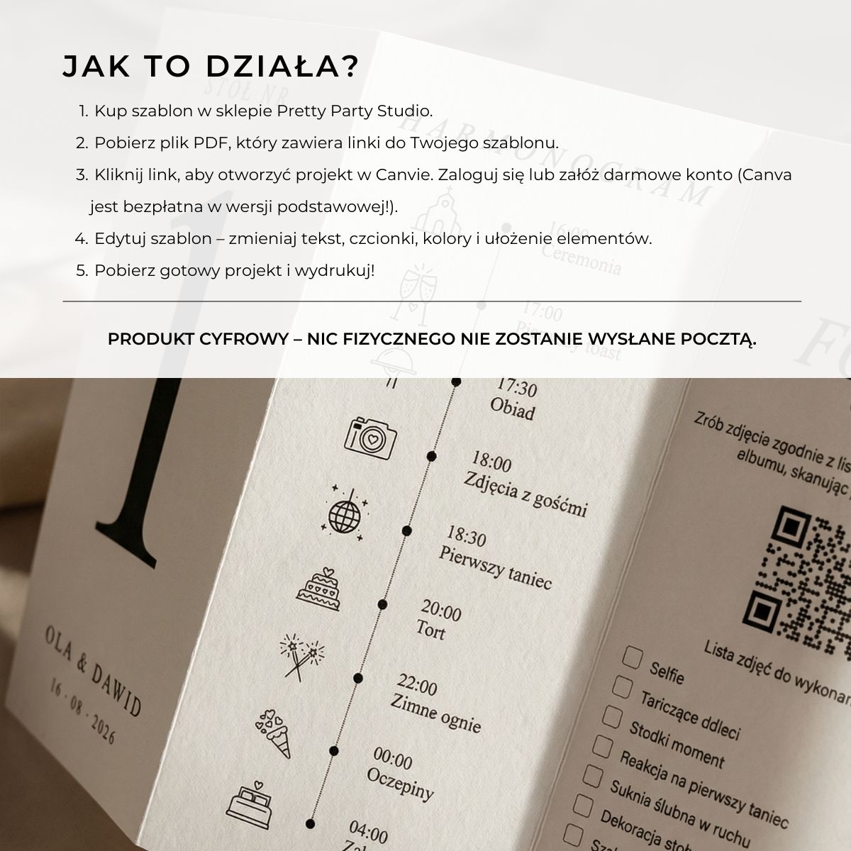 Instrukcja korzystania z cyfrowego szablonu tabliczki weselnej 3w1 krok po kroku