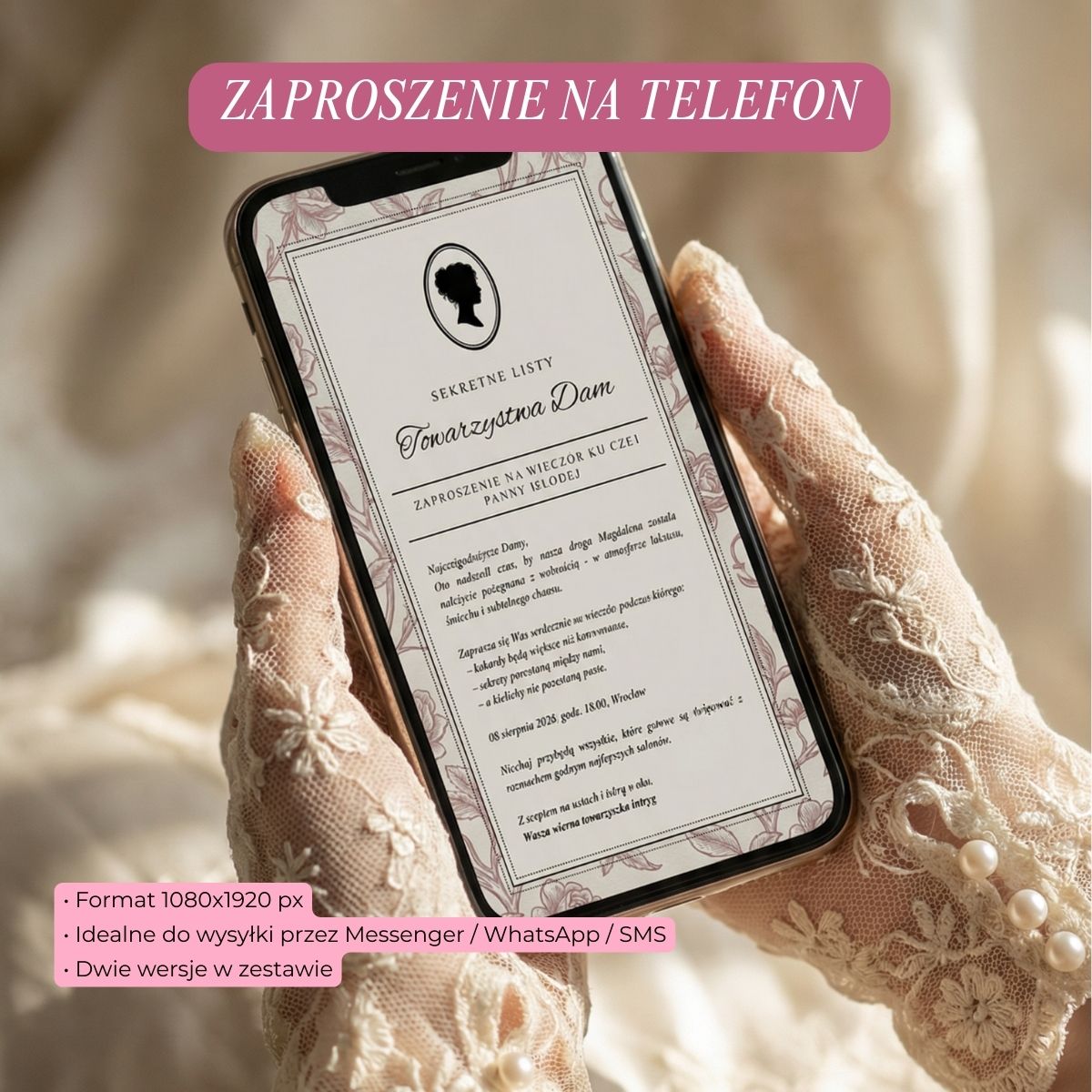 zaproszenie na wieczór panieński mobilne 1080x1920 Canva