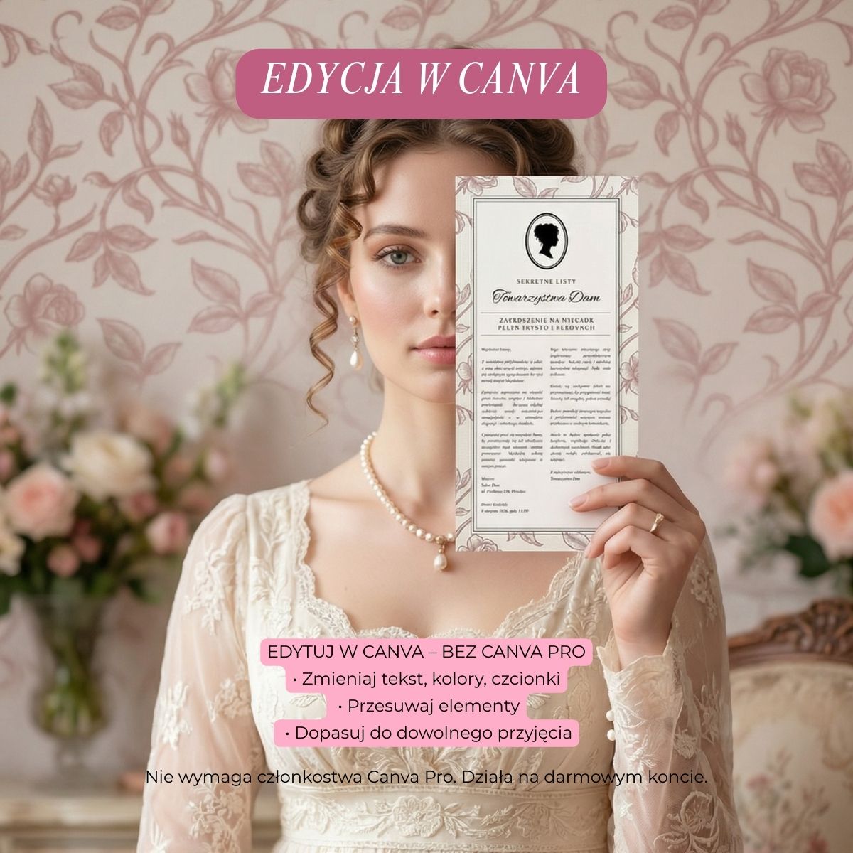 zaproszenie garden party panieński old money