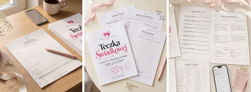 Teczka Świadkowej PDF do druku – planer wieczoru panieńskiego z checklistami, listą gości, harmonogramem i ustaleniami z Panną Młodą